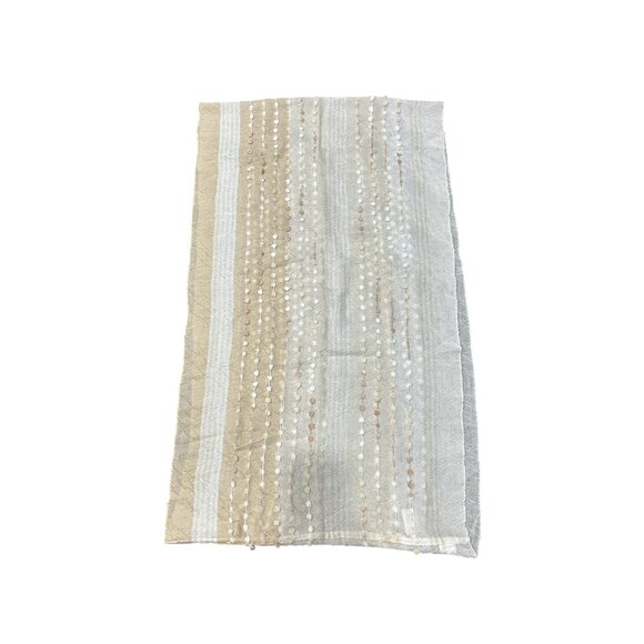 Icing Infinity Scarf  One Size Beige White Neutral Lightweight Acrylic Blend NWT - Picture 2 of 10